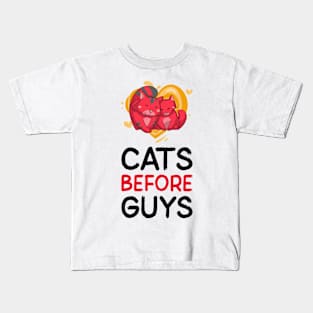 Cats before guys Kids T-Shirt